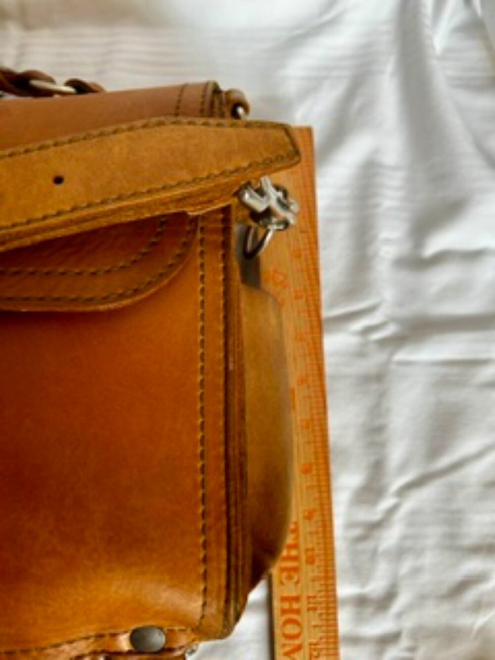Tobacco color Saddleback Full Grain Leather Briefcase - Picture 8 of 15